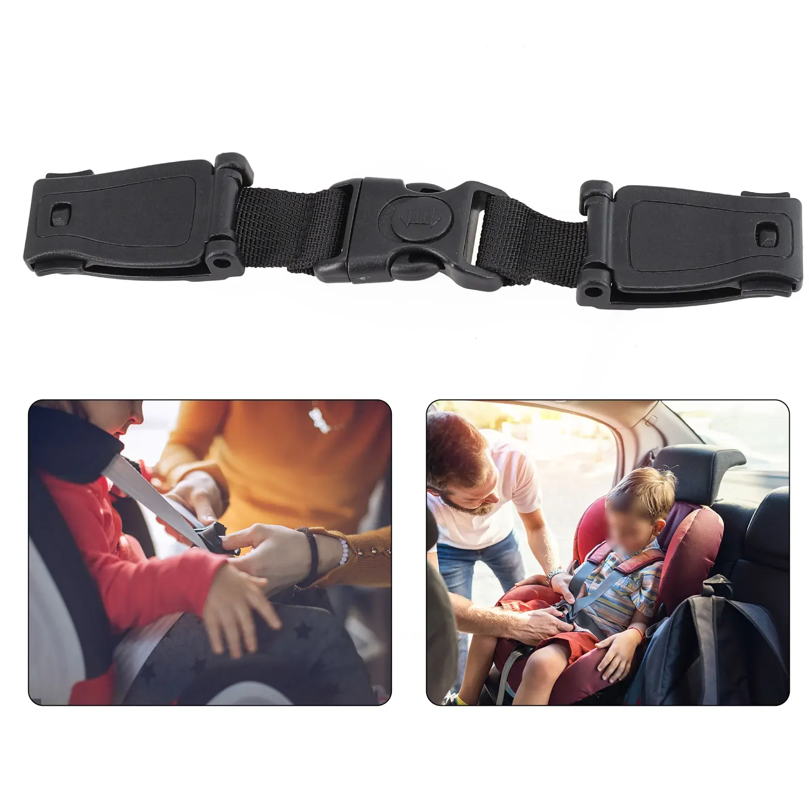 1pcs Car Baby Safety-Seats Strap Belt  Child Harness Chest-Clip Safe Buckle Black 16.5cm/6.3inch Seat Belt Accessories