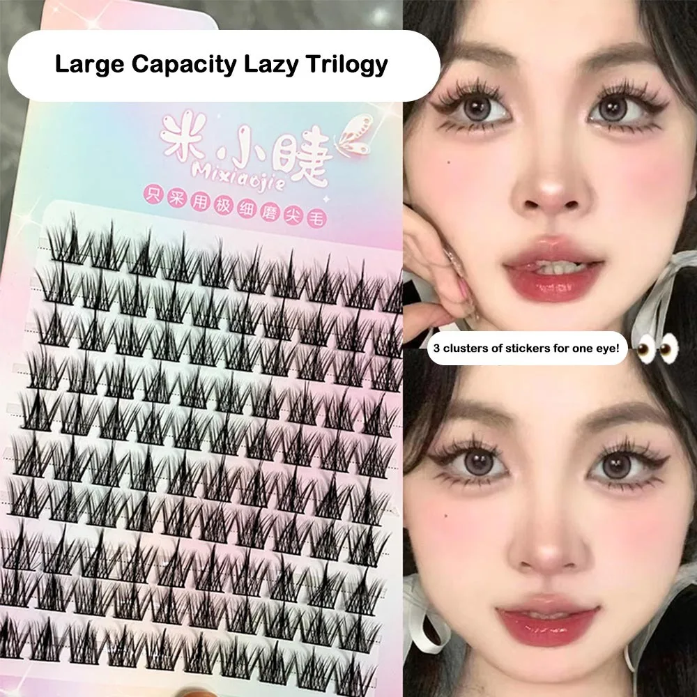 Pestañas postizas 3D con tiras de pegamento de gelatina, Cosplay de Anime, pestañas postizas de un solo grupo, múltiples estilos hechos a mano