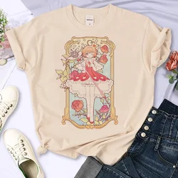 女性用CardCaptor Sakura Tシャツ,楽しいデザイナーTシャツ,原宿ストリートウェア,y2k