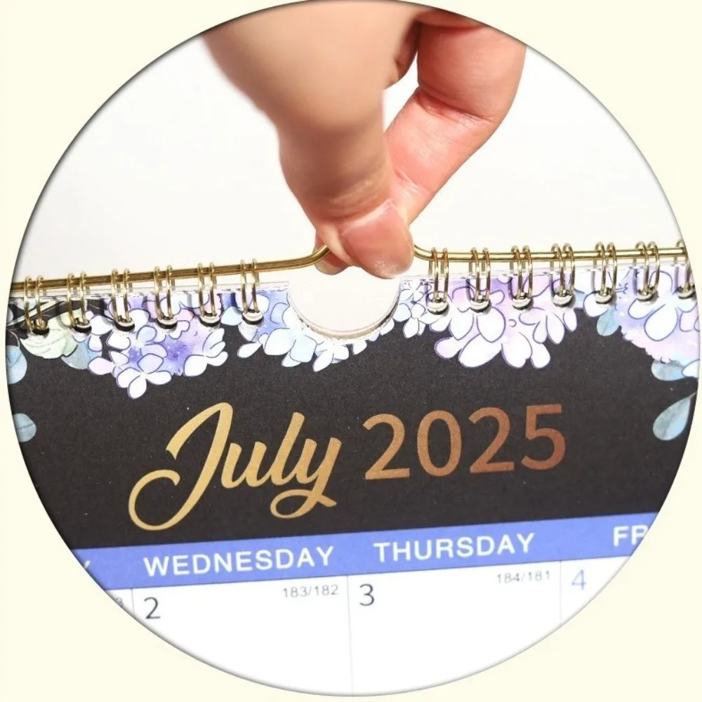 Creative Wall Calendar Spacious Thick Paper Coil Calendar with Waterproof Cover Monthly Layout 18-Month Calendar Home Use