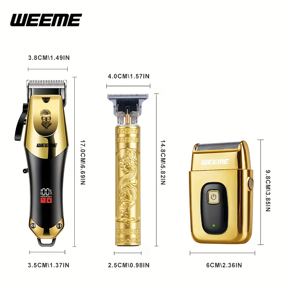 3pcs Men's Electric Hair Clipper Set Home Electric Hair Clipper Set for Home Car Travel, Father's Day Gift - view 5