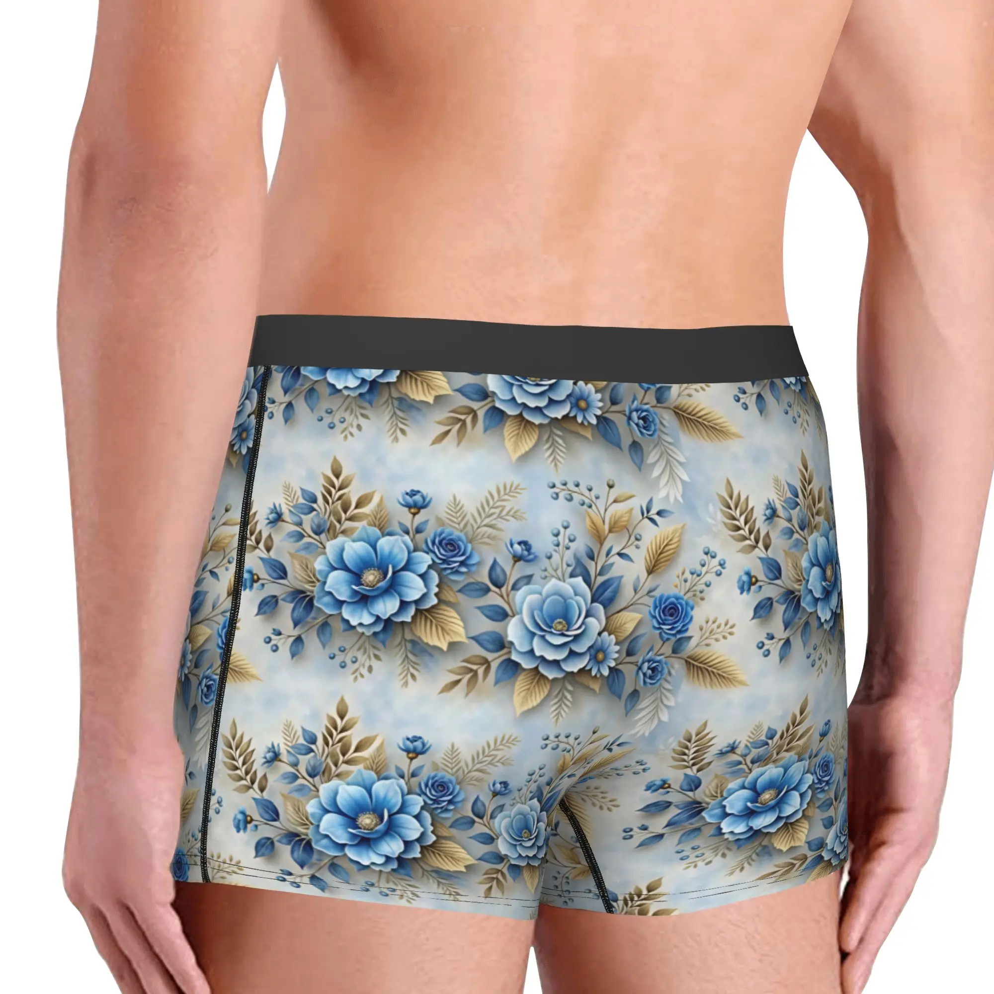Luxury High 3D Floral Underwear Men Printed Fashion Trend 3D Flowers Boxer Shorts Panties Briefs Breathable Underpants
