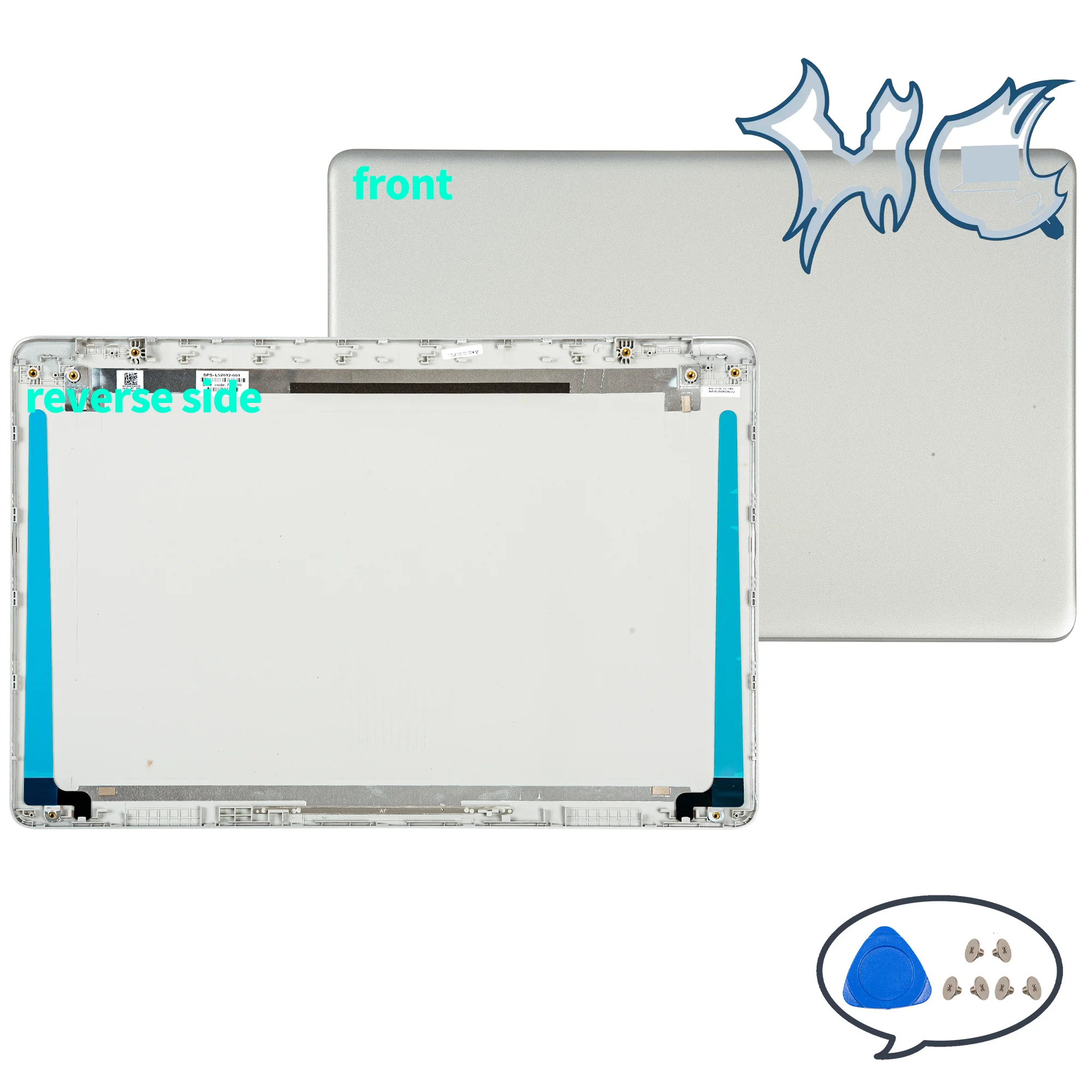 Imagem -02 - Lcd Tampa Traseira para Notebook Moldura Frontal Dobradiças e Dobradiça 15.6 Polegada Peças de Reposição 15-dw 15s-du 15s-dy 250 255 g8 Tpn-c139