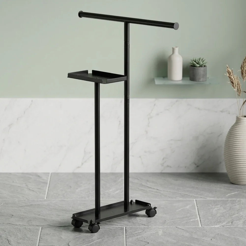 Clean-Line Towel Holder Featuring Toilet Paper Rack and Uncluttered Storage for platform for Consistent Bathroom Layout