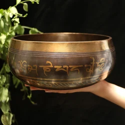 Nepal Singing Bowl 20cm Large Tibetan Singing Bowl Meditation Handmade Brass Buddha Singing Bowls Yoga Meditation Sound Healing