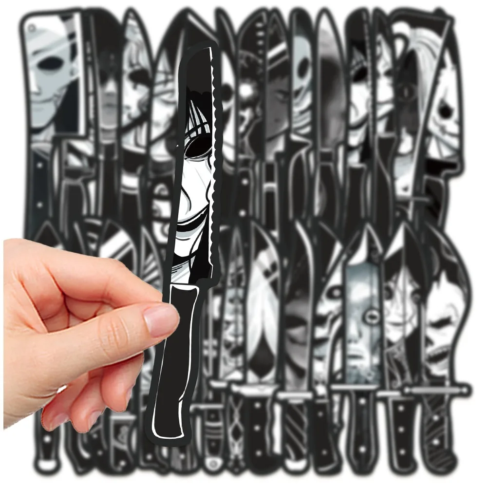 30Pcs Black and White Horror Knife Bookmark Personalized Creative Decoration Learning Notes Portable Bookmark Stationery Gift