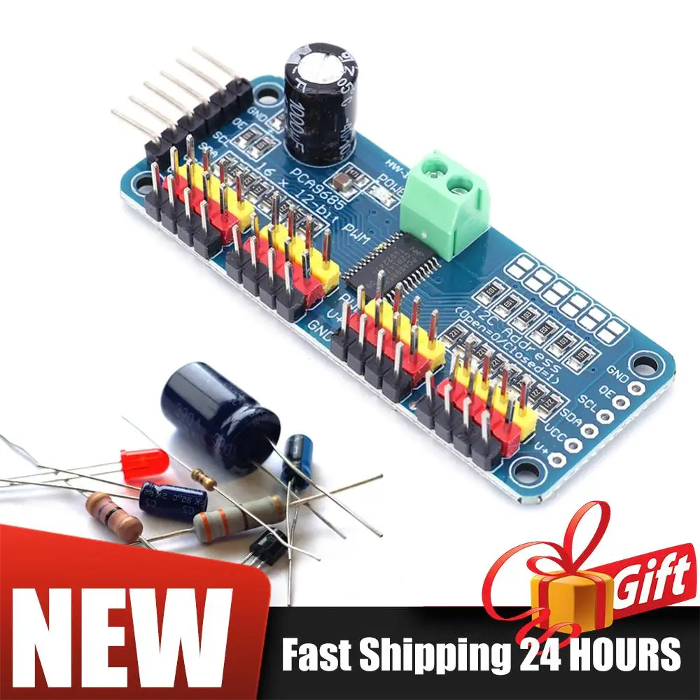 1/5/10/20PCS PCA9685 Robot Controller IIC Interface 16 Channel 12-Bit PWM Servo Motor Driver Board Controller for Raspberry Pi