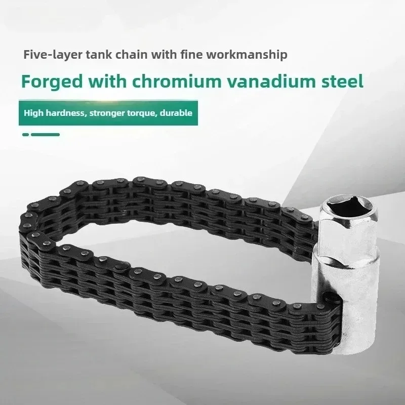 

For 1pcs 52 Section 14mm Chain Type Oil Filter Wrench Heavy-duty Oil Filter Wrench Repair Tool New 2025
