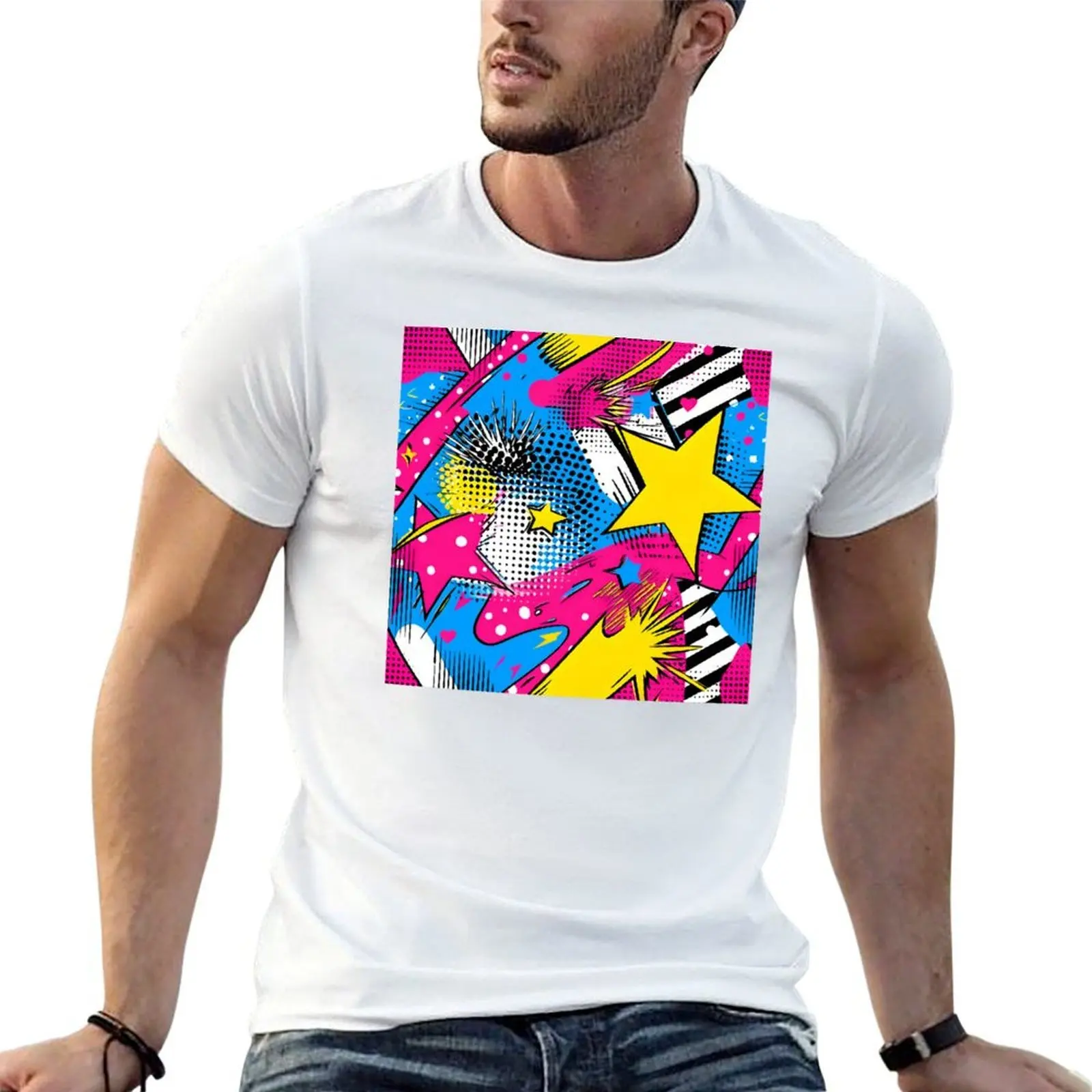 

abstract comic pop 1 T-Shirt t shirts for man cotton funny cotton t shirt man T-Shirt
