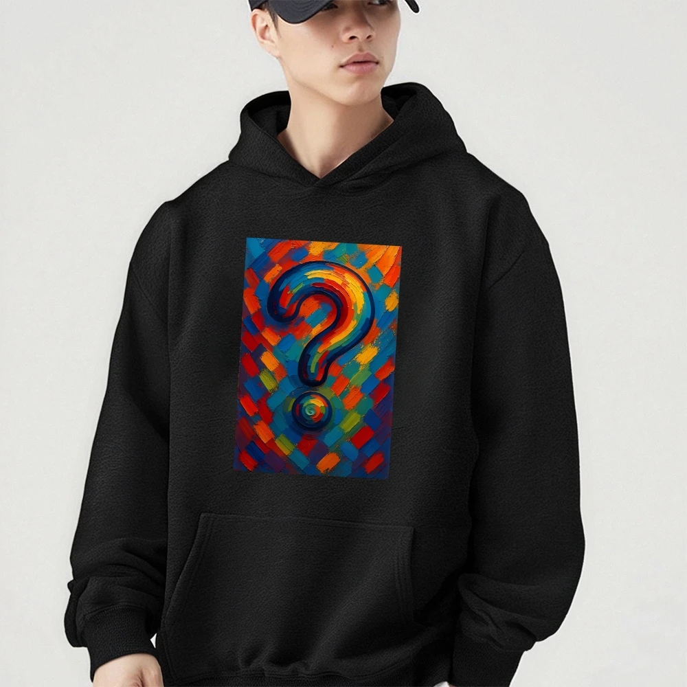 

Winter Autumn Sweatshirts Stylish Woman And Man Hoodies With Question Mark Graphic Oversized Sweater Casual Fit Unisex Clothing