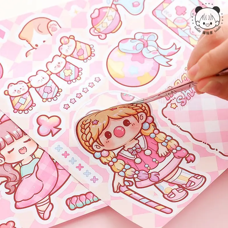 Telado Scene Collage Set Handbook Sticker Quiet Book Girl and Children's DIY Handbook Sticker Tape