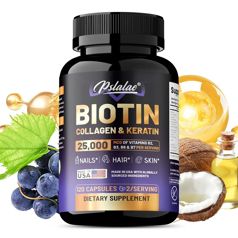 

Biotin Collagen Keratin Supplement - Supports Healthy Hair, Skin and Nails, Replenishes Collagen and Improves Absorption