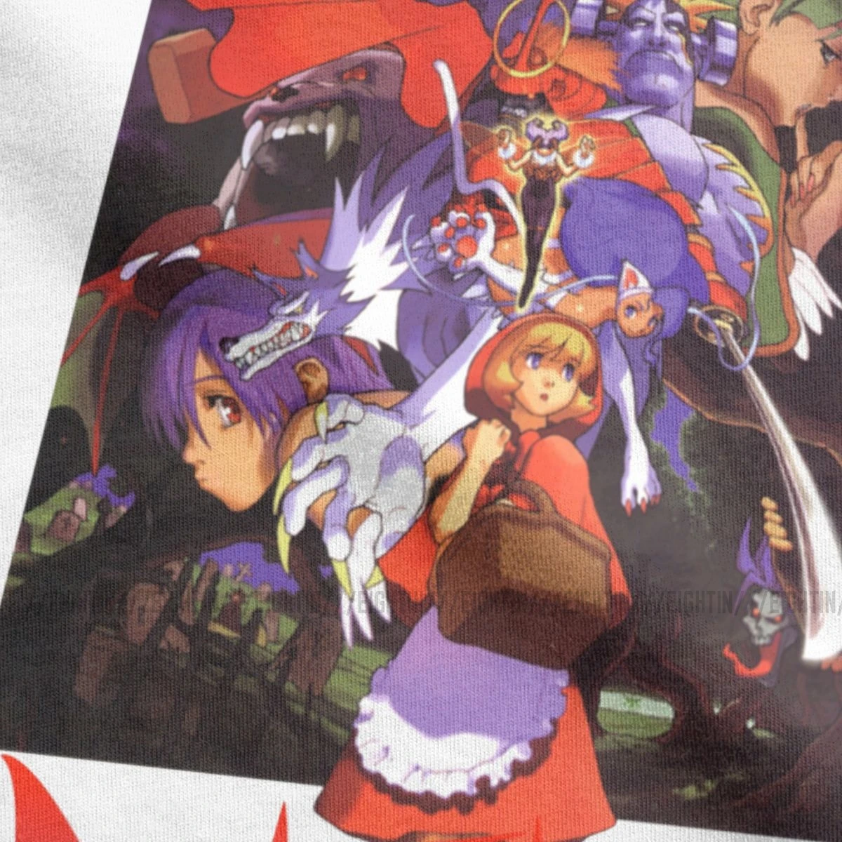 Darkstalkersヴァンパイアセイヴァーtシャツメンズコットンtシャツ