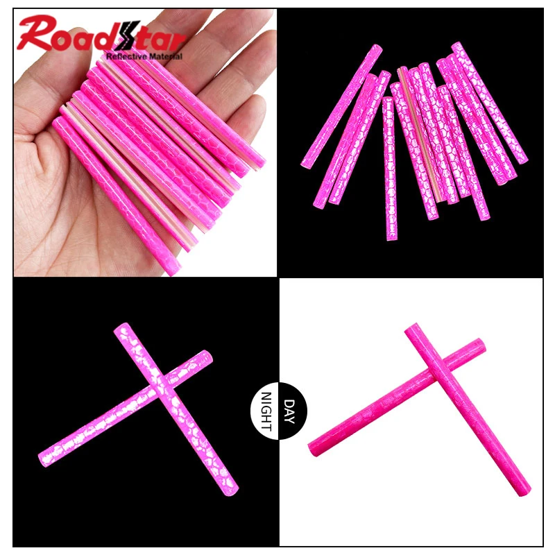 

Roadstar Pink Reflective Bicycle Wheel Spokes Tube Strip with Warning Light for MTB Cycling Safety 12pcs/Pack