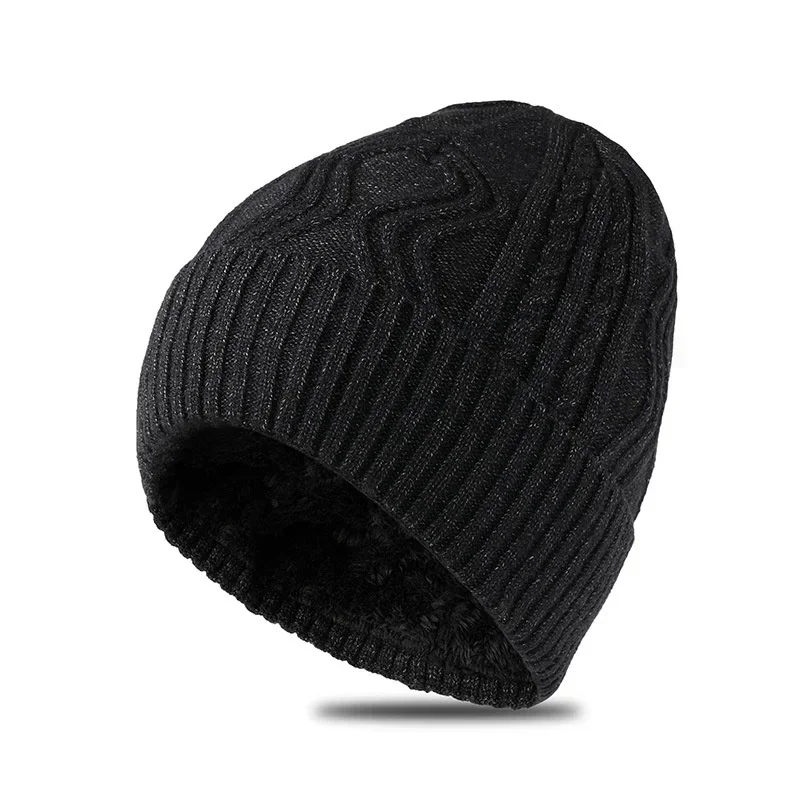 

High Quality Male Winter Ski Thick Warm Fur Beanies Adult Hiphop Skullies Big Head Man Plus Size Knitted Hat Cap