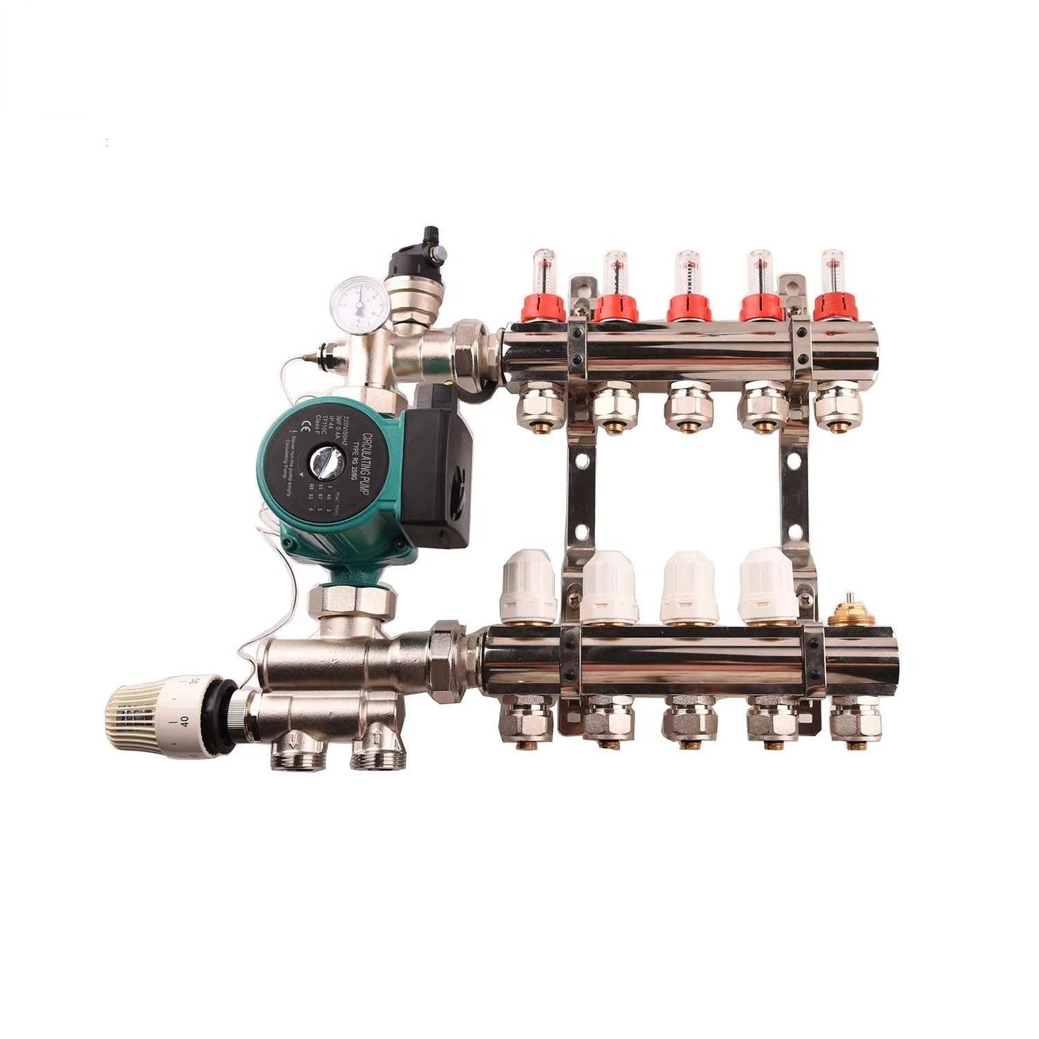 

water valve underfloor heating system brass plumbing radiant distribution manifolds with flow meter