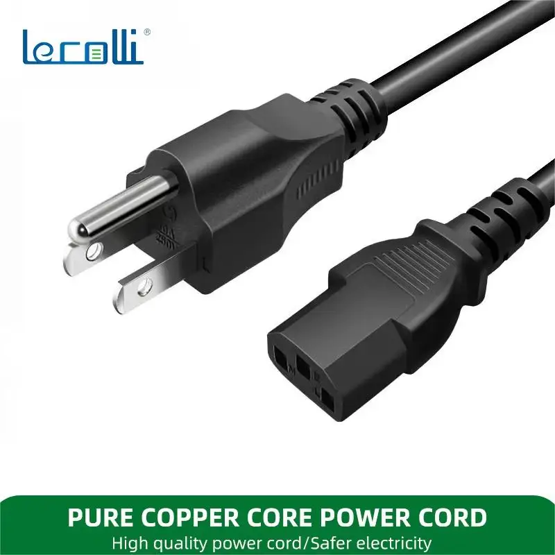 Eu Universal Adapter Cable 3-pin Pure Copper Power Cord Dc Electrical Appliance Charging Adapter Cable Computer Cable Connector