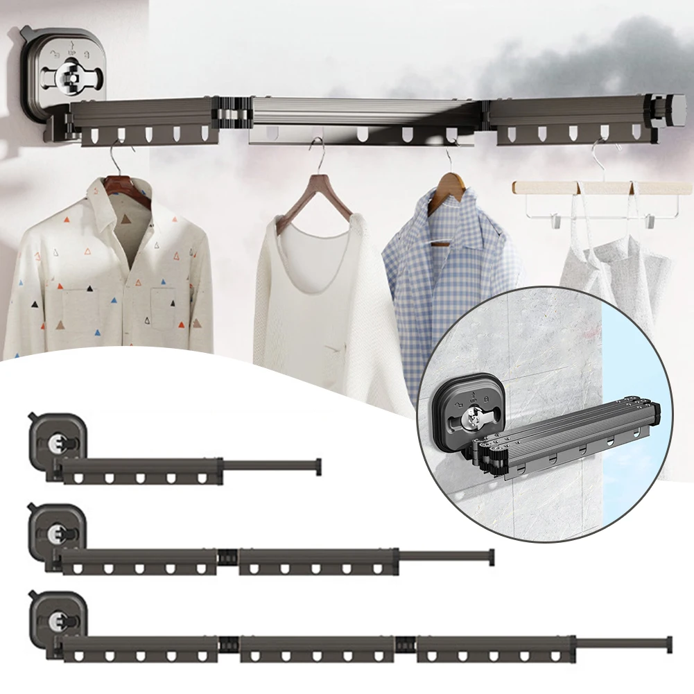 

Wall Mounted Folding Drying Rack Organizer,storage Box,Organizers,storage Organizer Tri-fold Retractable Clothes Drying Rack For