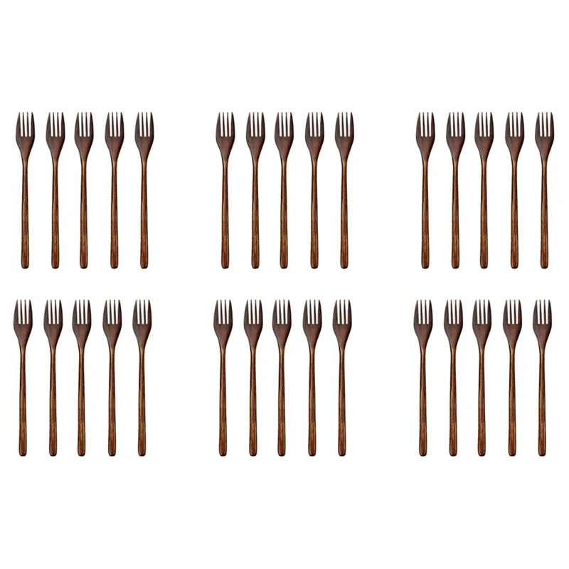 

Wooden Forks, 30 Pieces Eco-Friendly Japanese Wood Salad Dinner Fork Tableware Dinnerware For Kids Adult