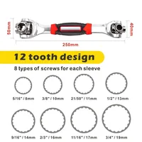 Wrench 48 in 1 Tools Socket Works with Spline Bolts Torx 360 Degree 6-Point Universial Furniture Car Repair 250mm  tools set