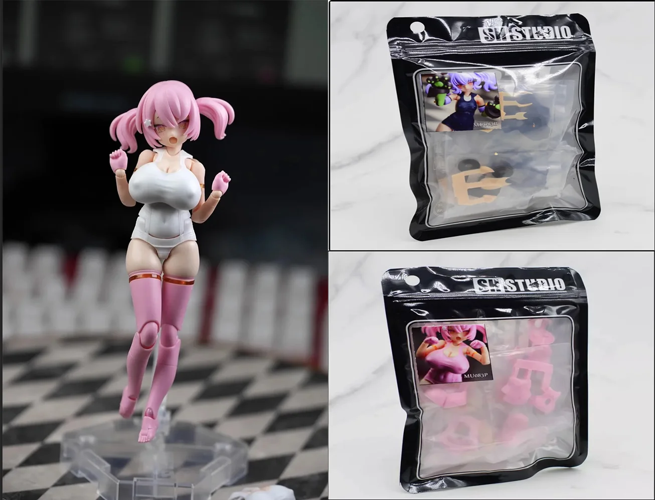 F SH 1/12 MU083 Soldier Goddess Device Resin GK PUNI MOFU Cat Rabbit Swimsuit Modification High Quality Model Toy In Stock