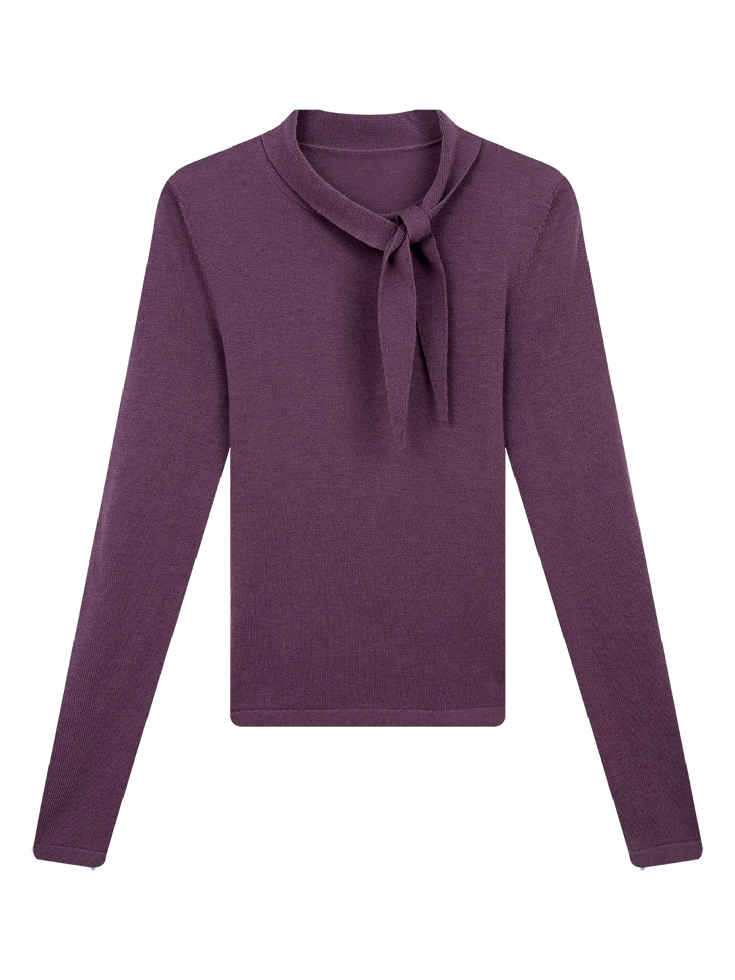 Slimming Long Sve Knitted Base Layer irt Women's Inner Wear  Color Overhead Sle Commute Faion Korean Version