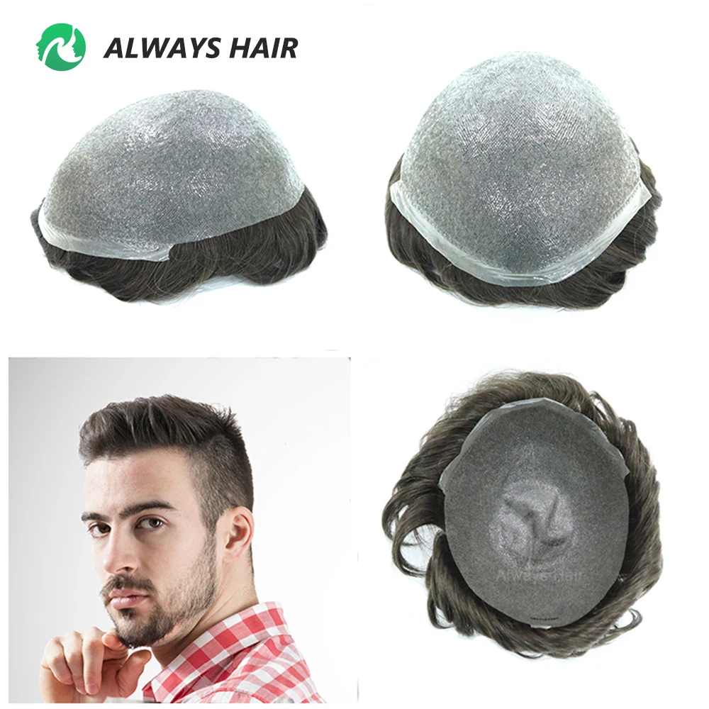 

Alwayshair - Мужской парик-система замещения волос Dura Bio Thin Skin 0.04-0.05 мм, 5 дюймов, короткий, из индийских натуральных волос