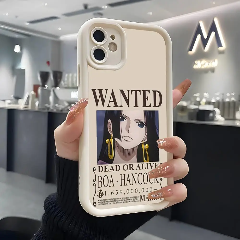 O-One Piece Wanted Poster Phone Case For IPhone Air 17 Pro Max 16 E 15 14 Pro Max 13 12 11 Mini Plus Soft Silicone White Cover