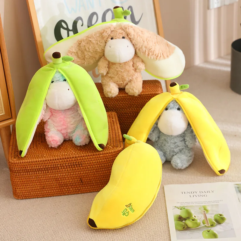 

Creative Cartoon Banana Donkey Plush Toy Cute Stuffed Animals Donkey Wrapped Into Bananas Plushies Doll Anime Soft Kids Toys