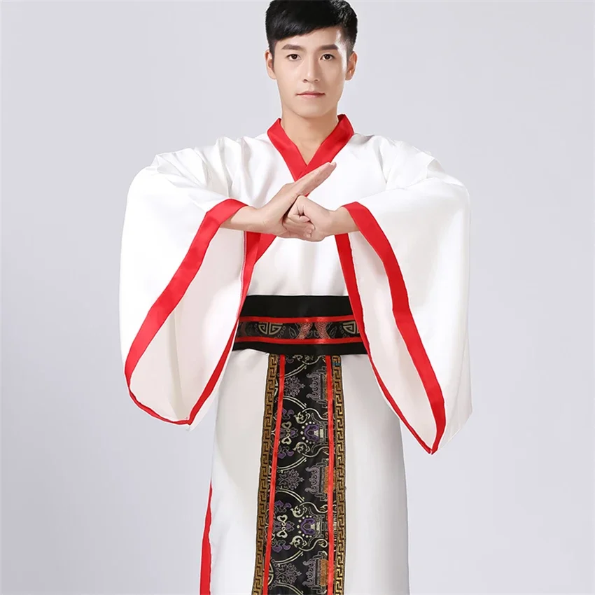 Hanfu الملابس الصينية التقليدية للرجال ، زي القديمة ، مهرجان الزي ، أداء المرحلة ، ازياء الرقص الشعبي ، 10 ألوان