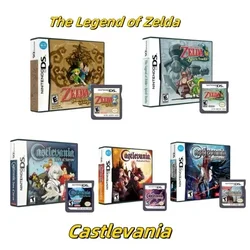 NDS gra Legend of Zelda seria Castlevania pojedyncza pudełko kartonowe angielska gra