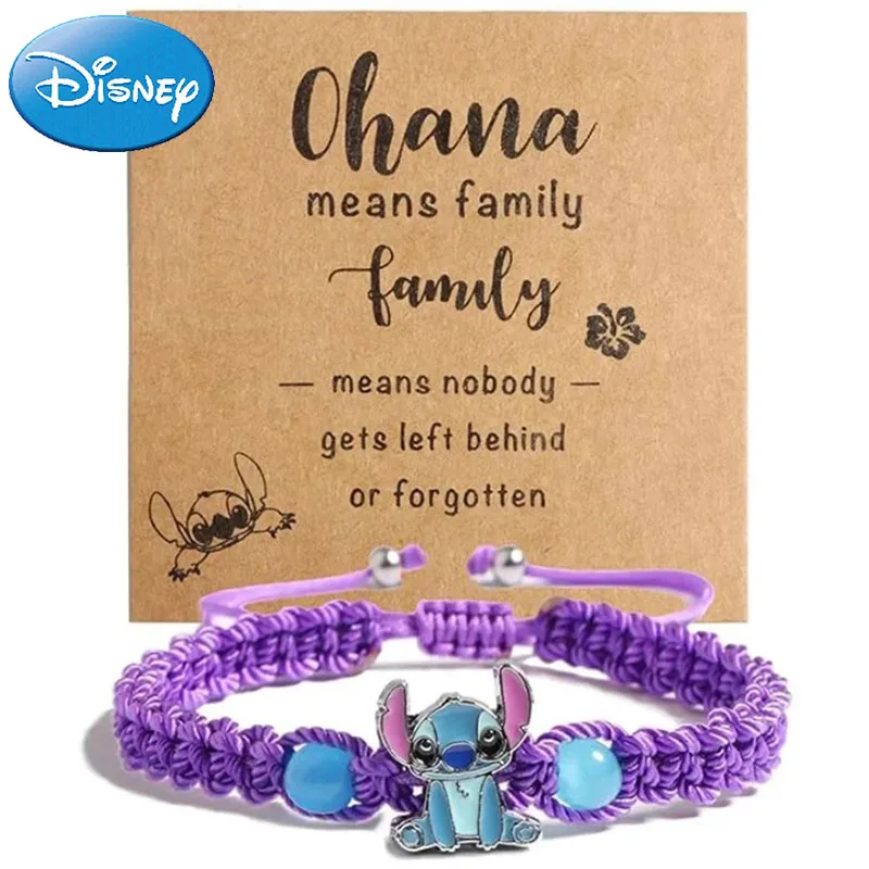 

New Hot Disney Cartoon Stitch Girl Bracelet Cartoon Animation Character Fashion Cute Wrist Jewelry Children Toy Christmas Gift