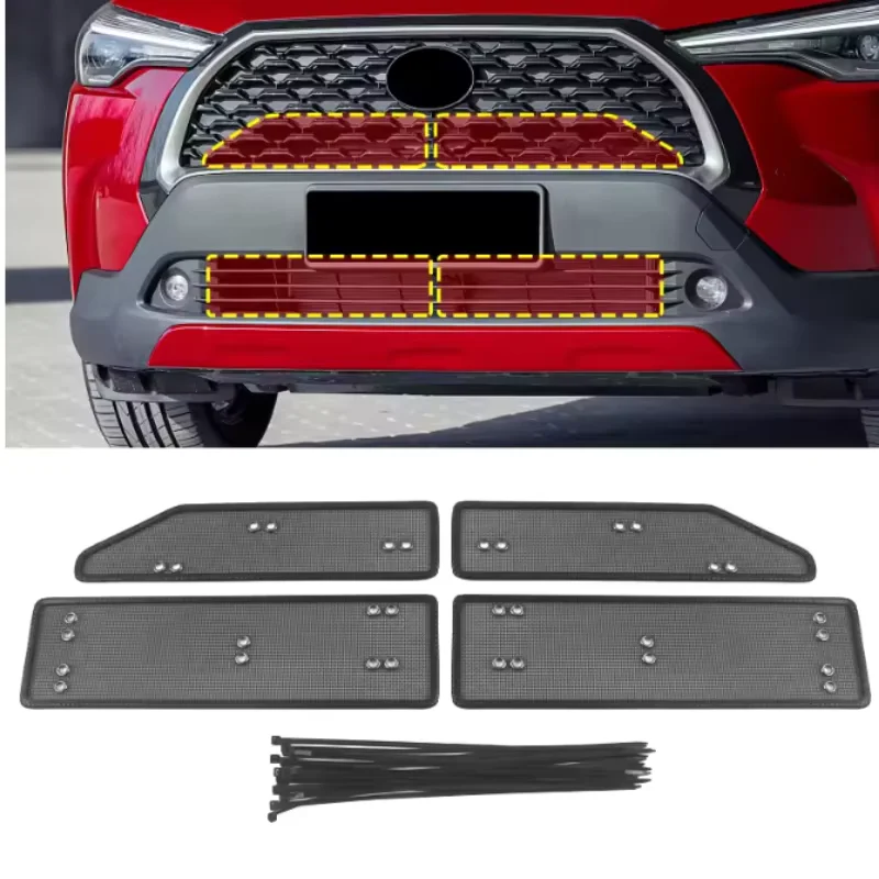 For Toyota Corolla Cross XG10 Hybrid 2022-2024 Car Front Middle Grille Insect Net Screening Mesh Anti-mosquito Dust Grille