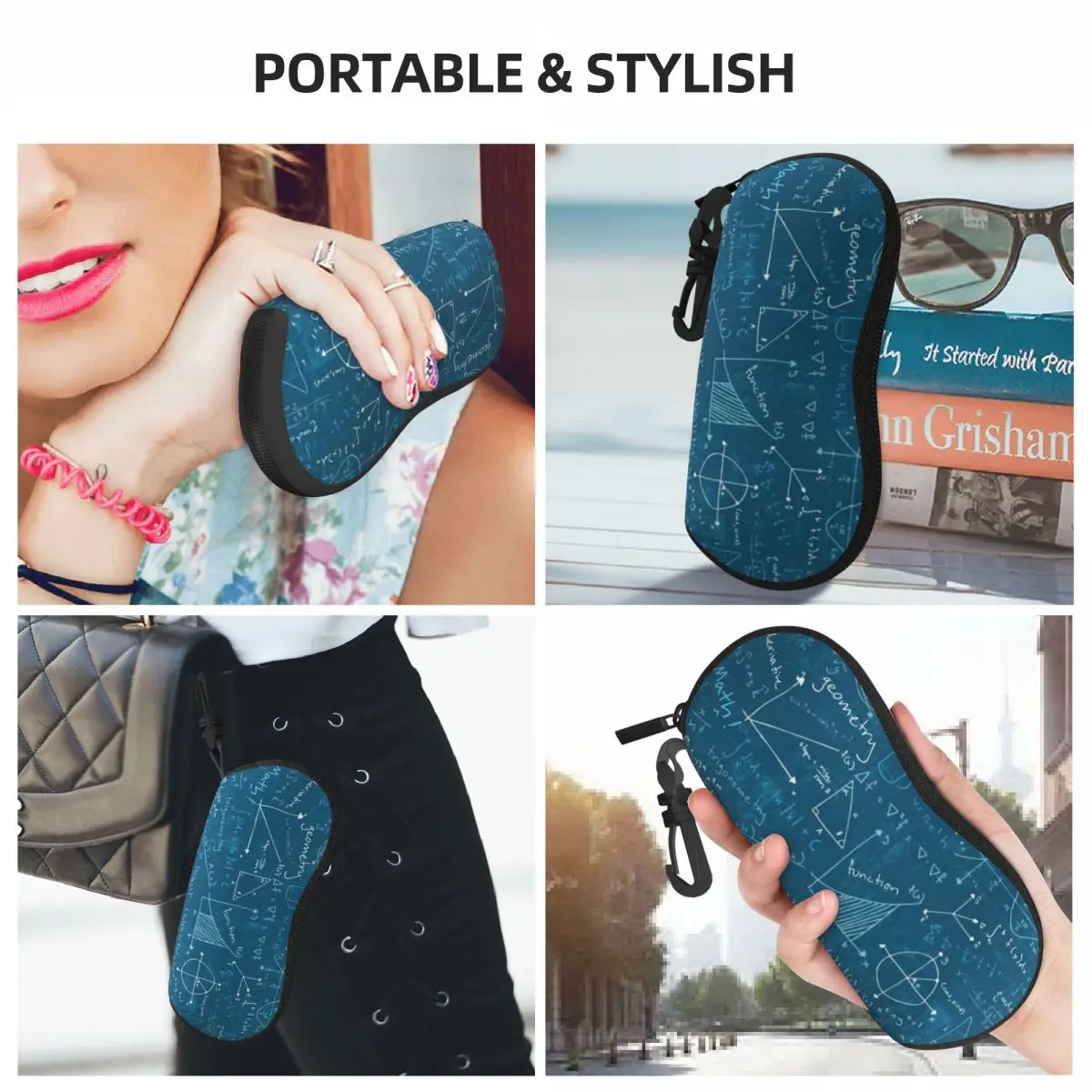 Custom Mathematics Formulas Math Shell Glasses Case Unisex Science Geek Teacher Gift Eyeglasses Case Sunglasses Protector Box view 6