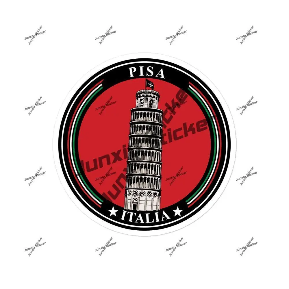 Leaning Tower of Pisa Italy Stickers Italian Decal Flag Seal Round Sticker High Quality Waterproof Vinyl Decal Creativity