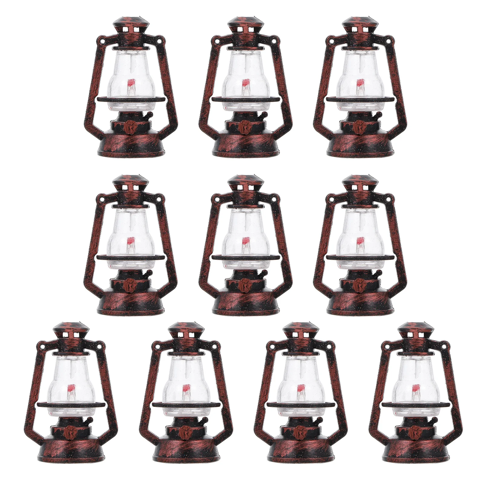 

10Pcs Handle Kerosene Light Shaped Decor Xmas Tree Decorative Kerosene Lamp Adornment Vintage Kerosene Lantern Light Ornament