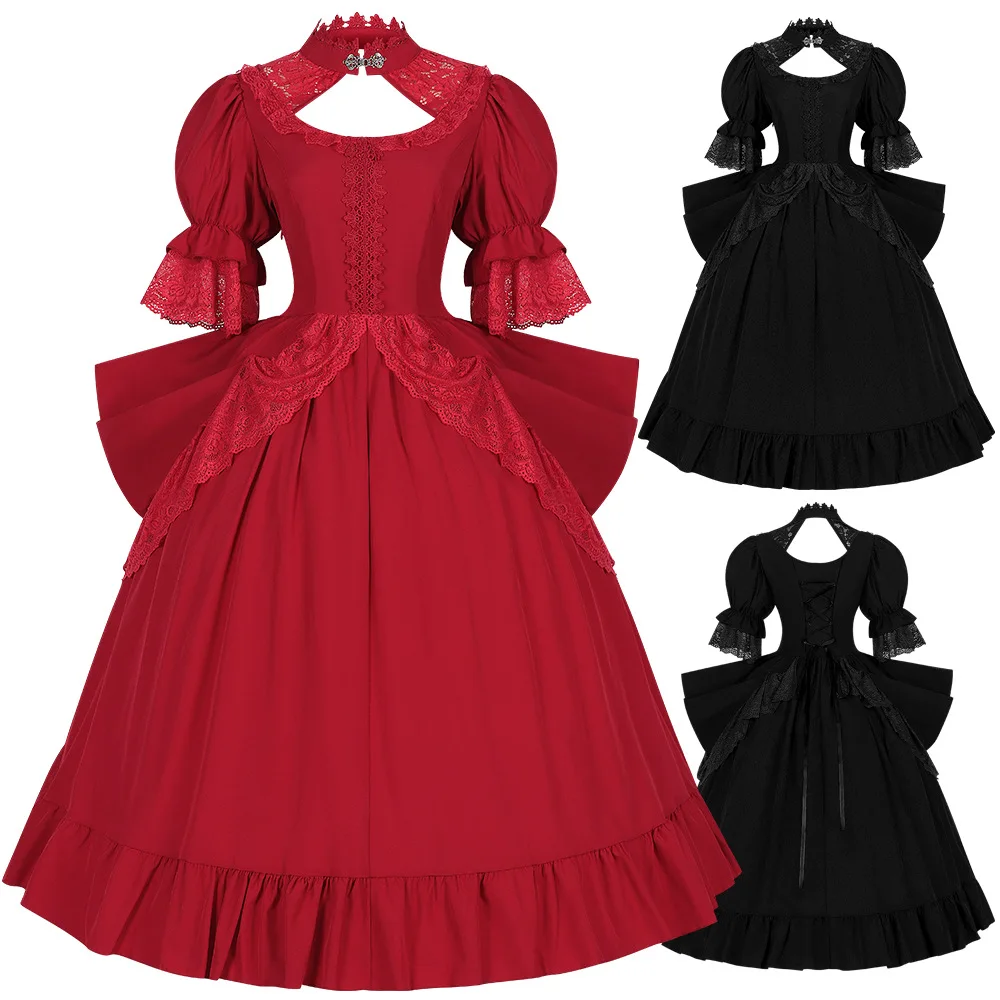 

Vintage European Dress Halloween Cosplay Costume Lady Court Retro Dress Performance Dress Aristocratic Party Women Dress