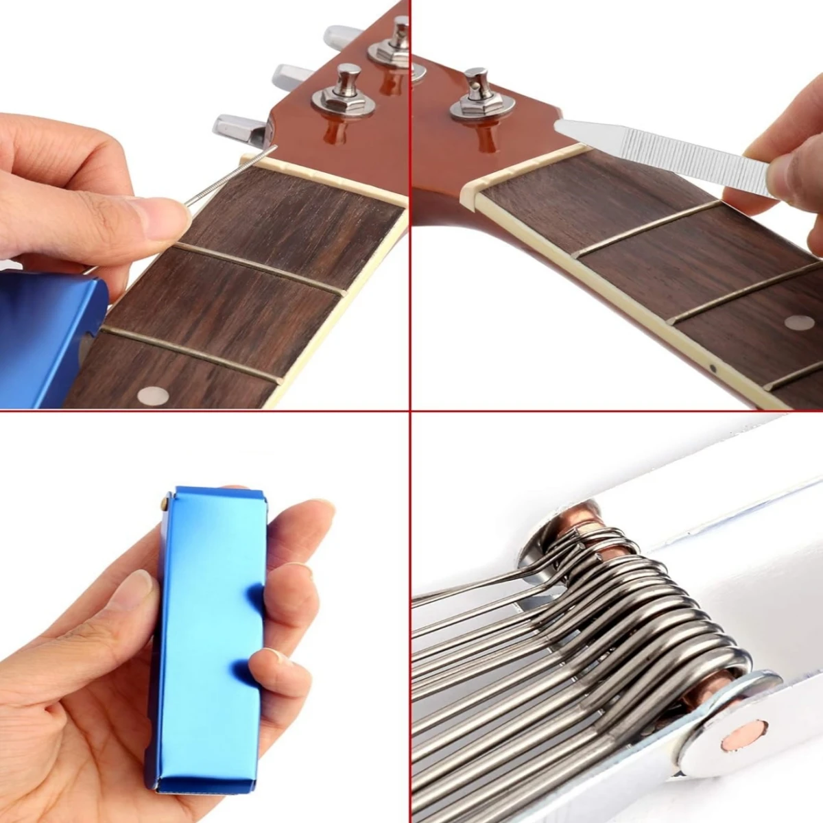 Miwayer Guitar Nut Saddle Polishing/Grinding File Set: Cutting Edge DIY Slotting Kit – Essential Luthier Tool for Guitar Repair