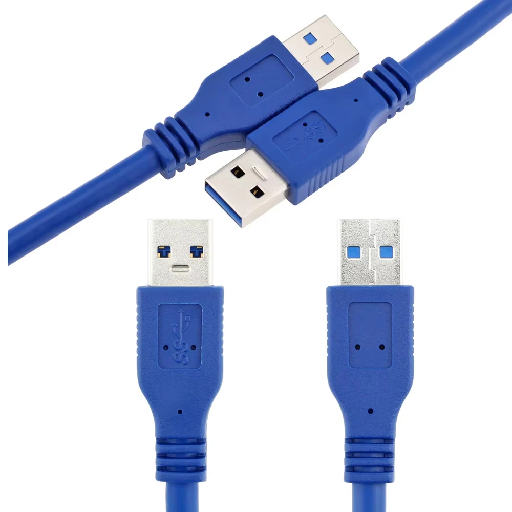 USB 3.0 Male to Male Port Cable USB3.0 Type A AM to AM Converter Cable 0.3m 0.6m 1m  1.5m 3m 5m For Radiator Hard Disk Webcom