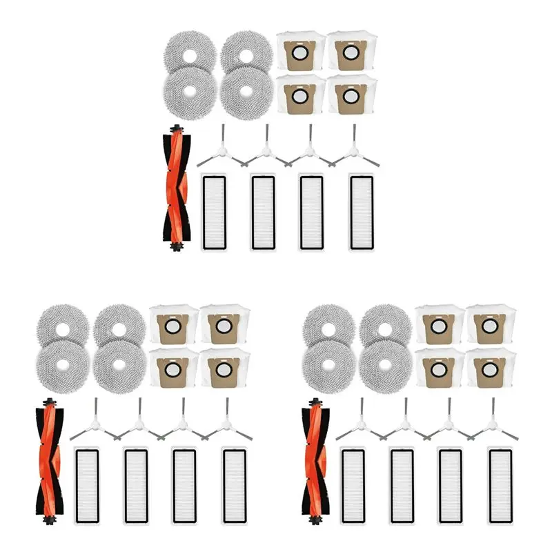 

RABIT AS59~ 3 Set For Robot Vacuum X20+ / X20 Plus Replacement Parts Main Side Brush Hepa Filter Mop Cloth Dust Bags