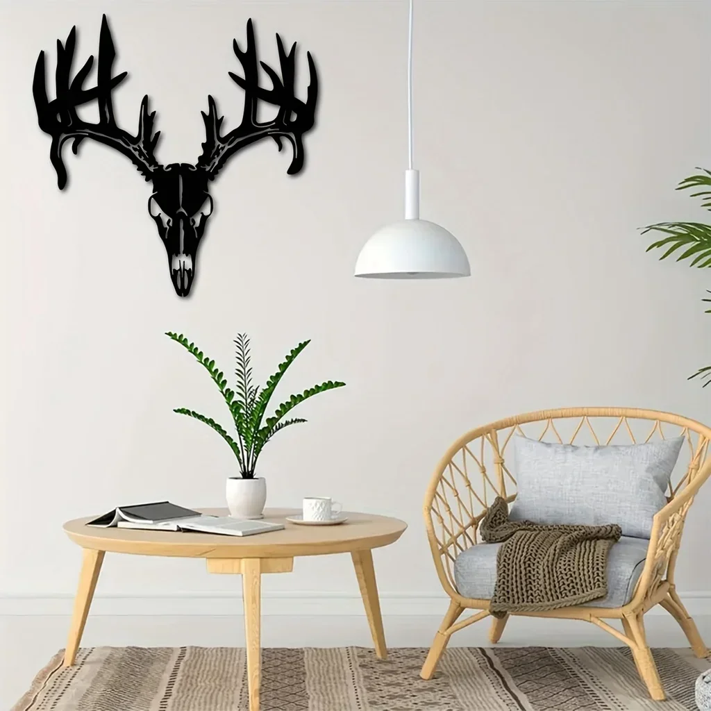 

CIFBUY Deco Metal Deer Home Decor, Deer Skull Metal Art, Metal Animal Signs, Deer Head Signs, Living Room Wall Hanging Art, Dese