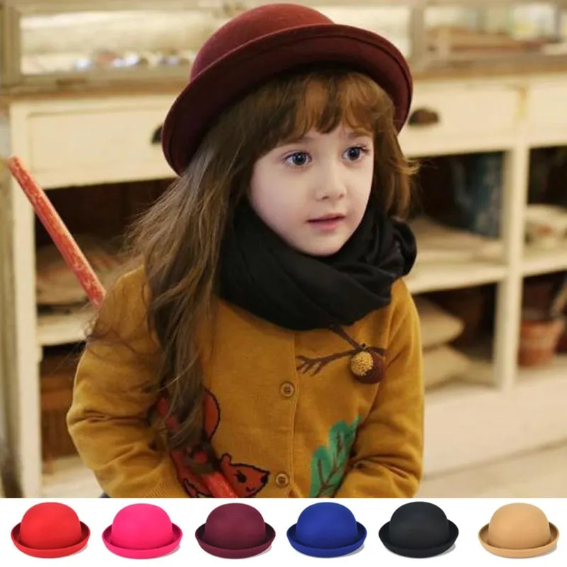 Adult Kids Baby Adjust Size Wool Beret Beanie for Girls Candy Colors Infant Baby Berets Kids Caps Women Child Round Flattish Cap