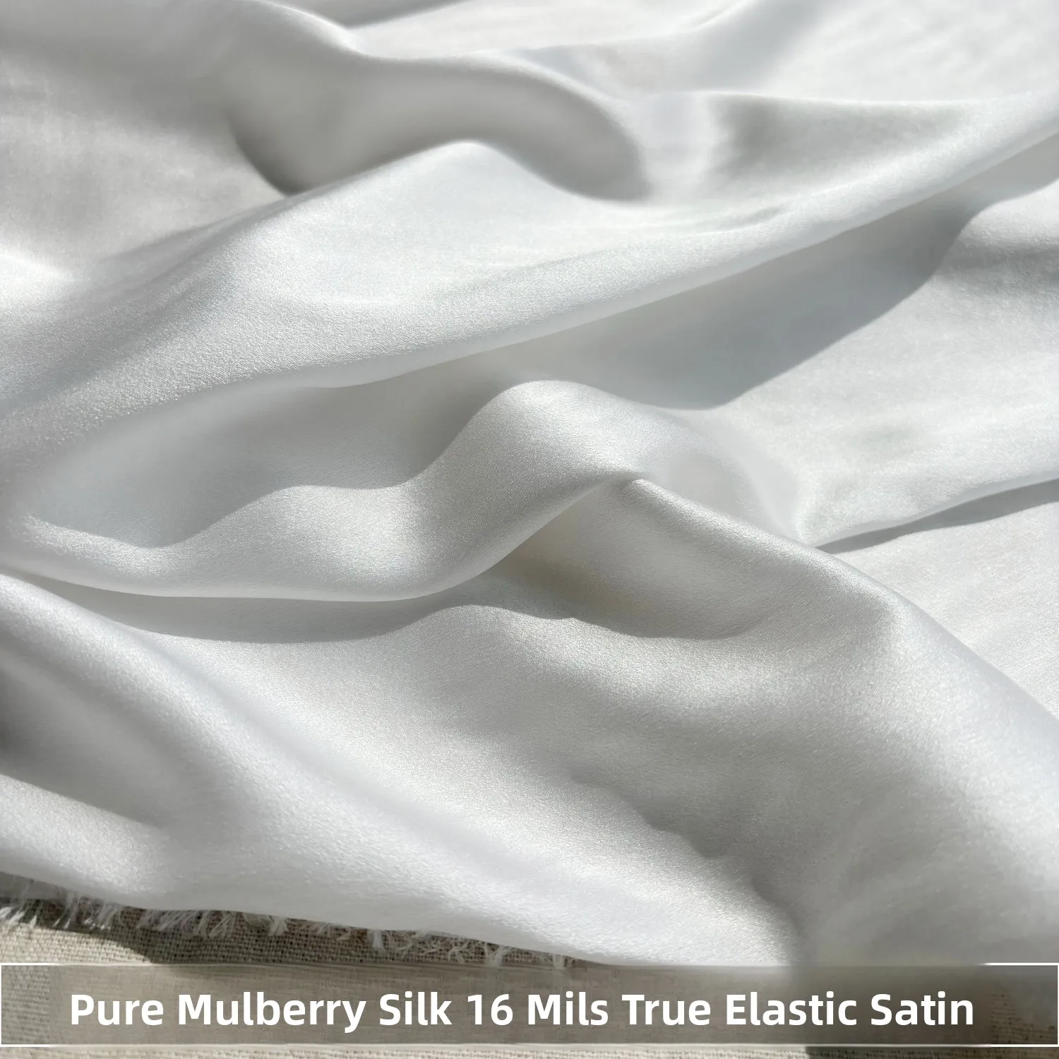 

Pure Silk Satin Fabric 6 Momme Elastic Silk Charmeuse White Luster Spwear Pillowcase Chinese Sle Hanrt Ma...