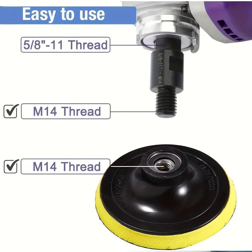 M 14 To M 10 Angle Grinder Adapter 5/8-11 Thread Adaptive Shaft Grinder Conversion Adapter Multi-purpose Polished Surface