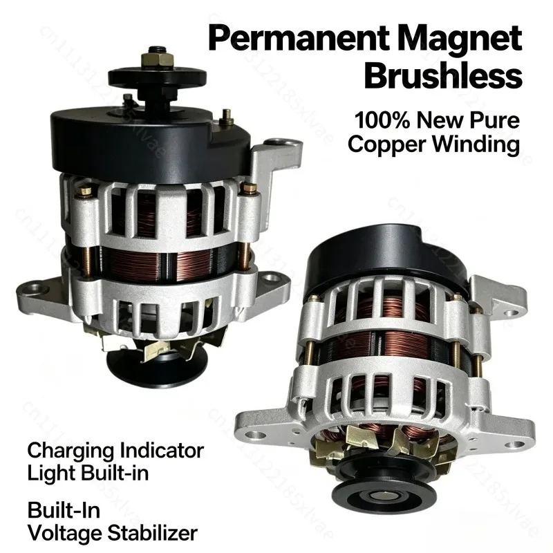 Permanent Magnet Generator Pure Copper 12V 24V AC DC Lamp Farm Vehicle Tricycle Tractor Charging Lighting Spare Hardware