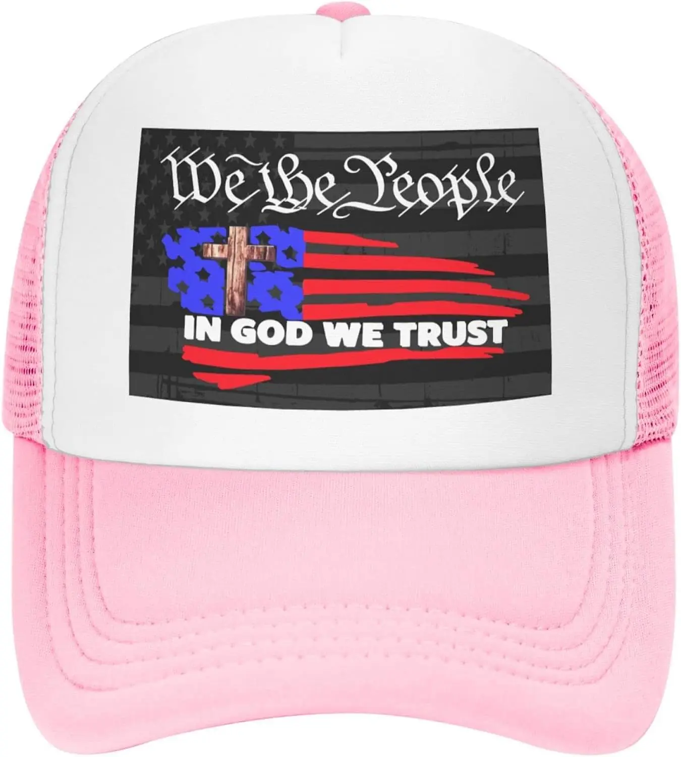 We The People in God We Trust American Flag Mesh Baseball Cap Dad Hat Trucker Hat Sun Cap