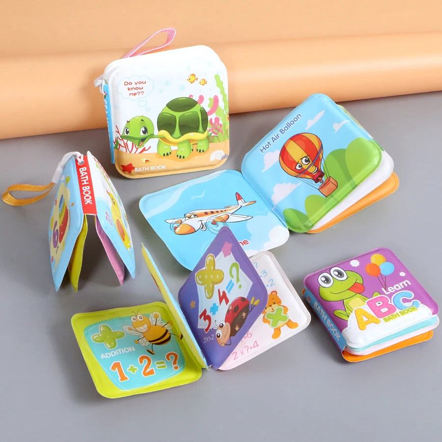 Baby Toy Swimming Bathroom Mini Bath Book For Kid,Early Learning Letters Numbers Waterproof Books Educational Toys For Babies