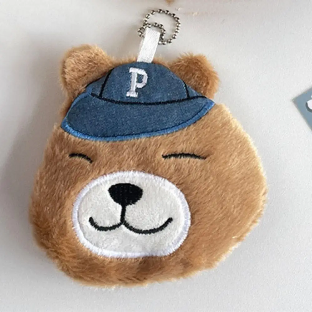 Storage Brown Bear Plush Wallet Headphone Bag Zipper Bear Plush Coin Purse Portable Bag Pendant Cartoon Animal Purse Kid Gifts