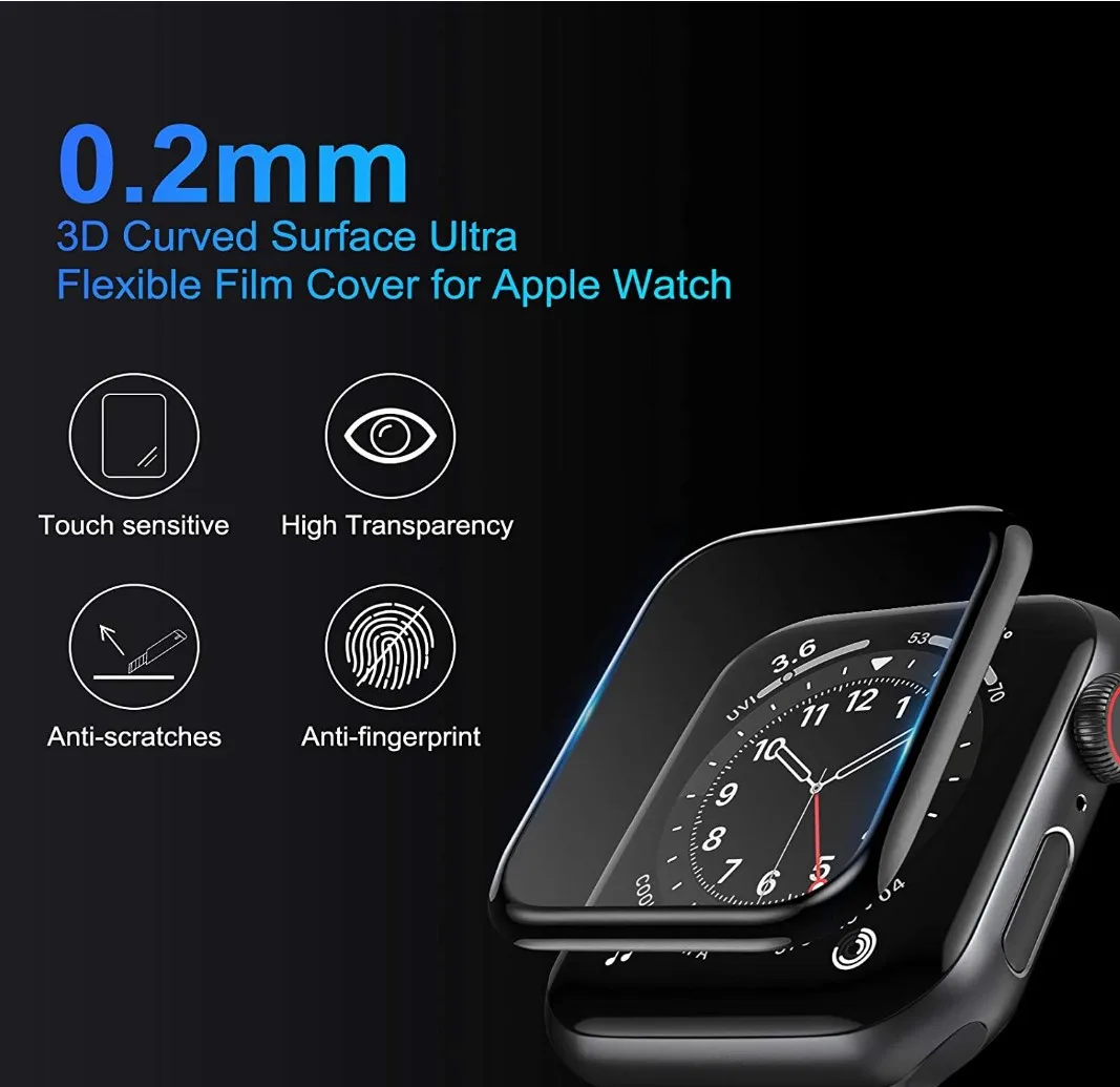 Tempered Glass Screen Protector For Apple Watch Series 9 8 7 SE 6 5 4 3 44mm 45mm 40mm 41mm 42mm 38mm For iWatch Ultra 49MM Film