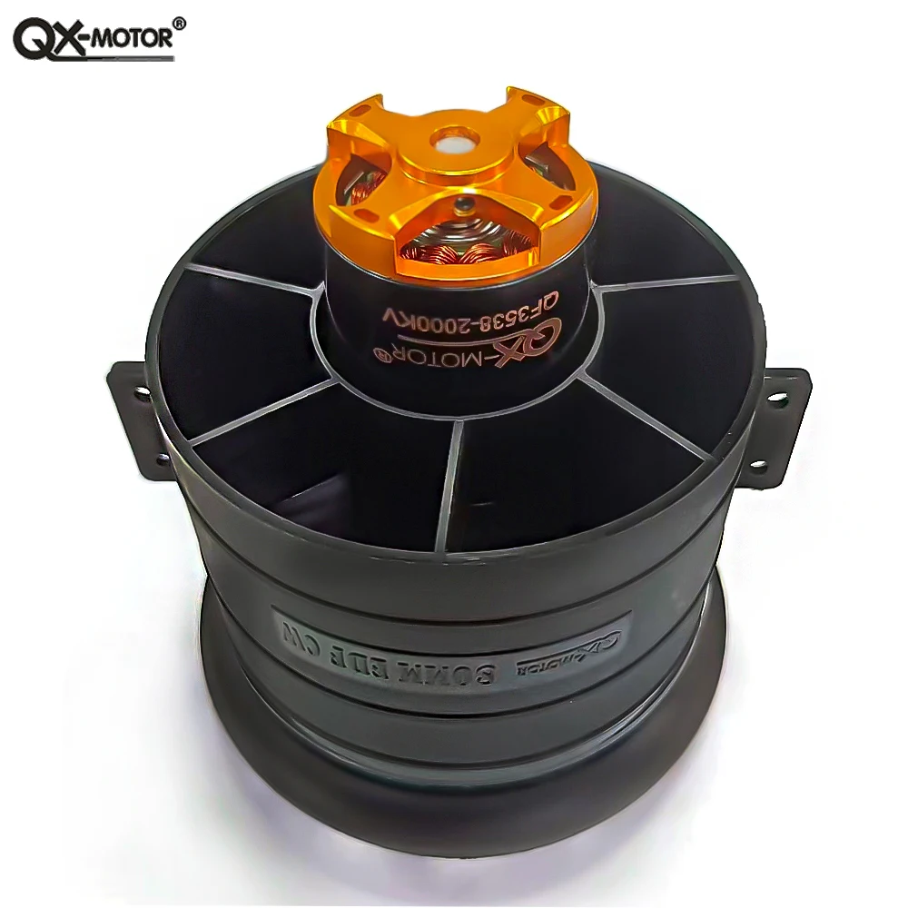 ​ QX-MOTOR 80 mm EDF 12-łopatkowy wentylator kanałowy CW / CCW z bezszczotkowym silnikiem QF3748 / 3538 do zdalnie sterowanych części zabawek